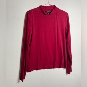 St. John, Women's Lightweight Long Sleeve Mock Neck Shirt, Size‎ M